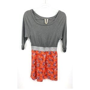 Free People Elastic Cinched Dress Floral size 0 Vintage